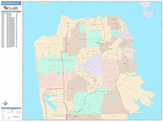 San Francisco Digital Map Color Cast Style